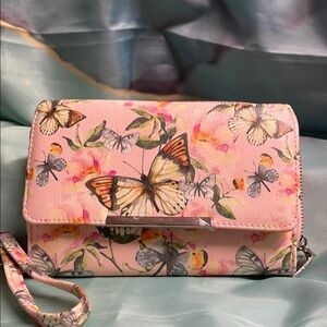 Mundi Floral Butterfly Pink Clutch/Wallet